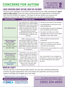 Image of Concerns for Autism resource guide.