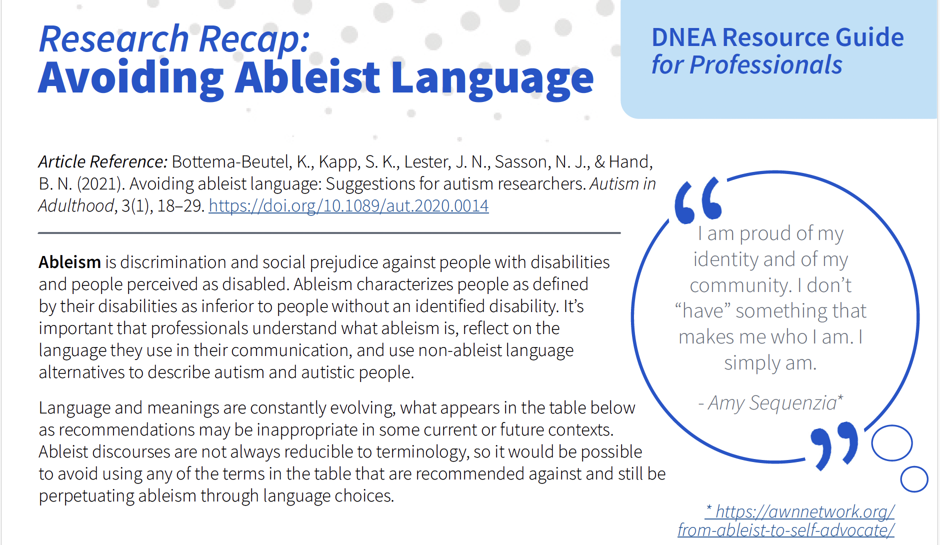 Research Recap: Avoiding Ableist Language Resource Guide